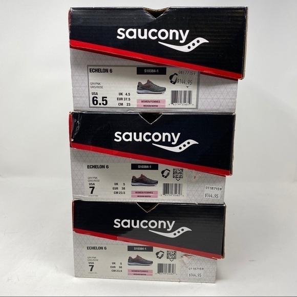 Saucony Echelon 6 grey pink running shoes - Picture 8 of 8